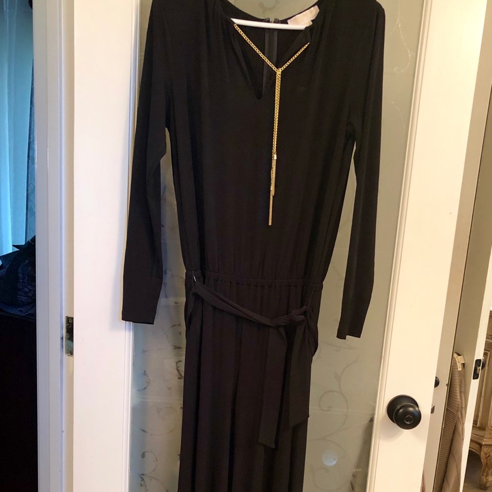 Michael Kors long sleeved black jumpsuit